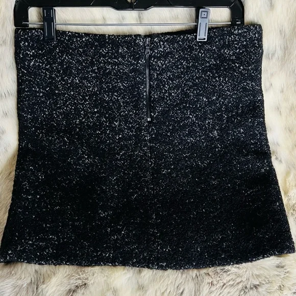 Alice + Olivia black wool mini skirt NWT size 4